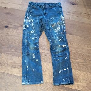 Woman's Blue Paint-Splattered Jeans